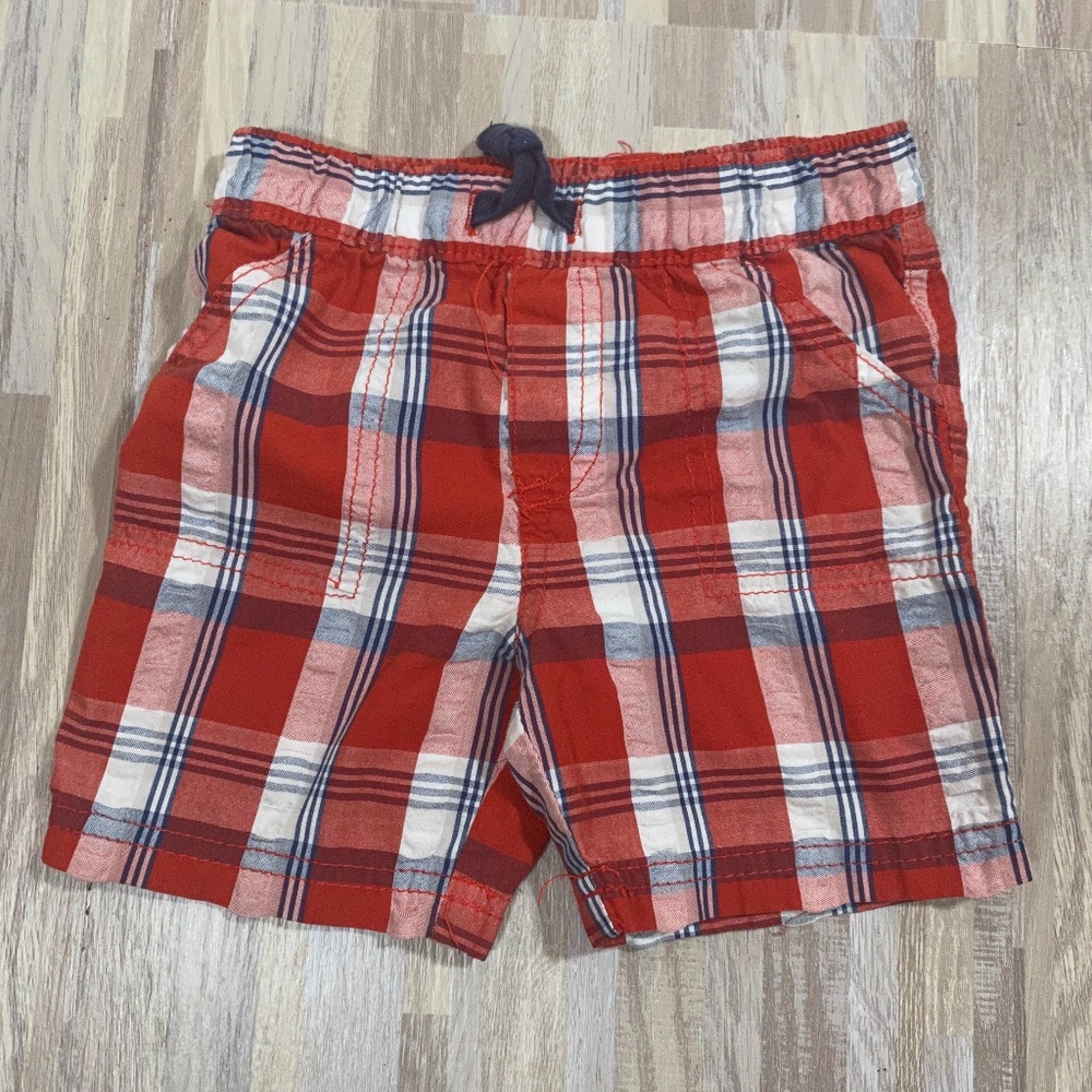 First Impressions Red Plaid Toddler Shorts